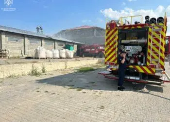 Пожежа на підприємстві виникла у селі Товсте: горіла покрівля складу