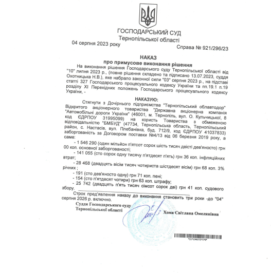 рішення суду бмбуд