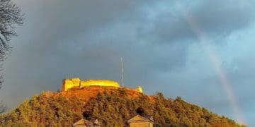 Над Кременцем у січні у небі з’явилaсь веселкa