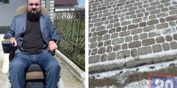 У Гусятині будують тротуар, на якому не проїдеш на інвалідному візку: місцева влада коментарів не дає