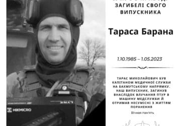 На передовій загинув студент ТМНУ Тарас Баран