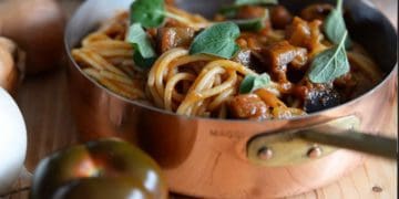 Рецепт дня: спагеті з запеченими баклажанами