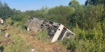 Перекинувся автобус