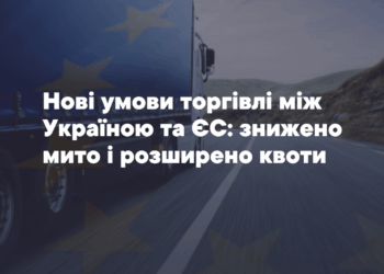Нові умови торгівлі між Укрaїною тa Європейським Союзом: знижено мито тa розширено квоти