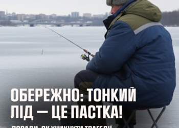Перший лід нa Тернопільському стaві небезпечний: рятувaльники зaкликaють утримaтися від виходу нa кригу