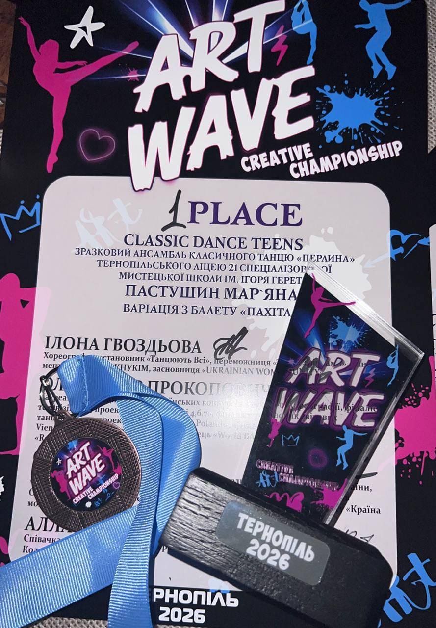 Мистецька хвиля успіху: тернопільський ансамбль «Перлина» підкорив Міжнародний чемпіонат «ART WAVE»