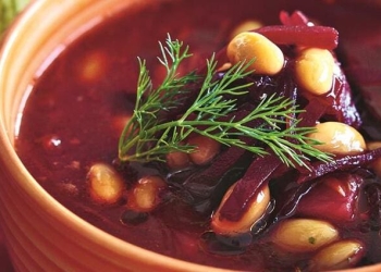 пісний борщ з квасолею